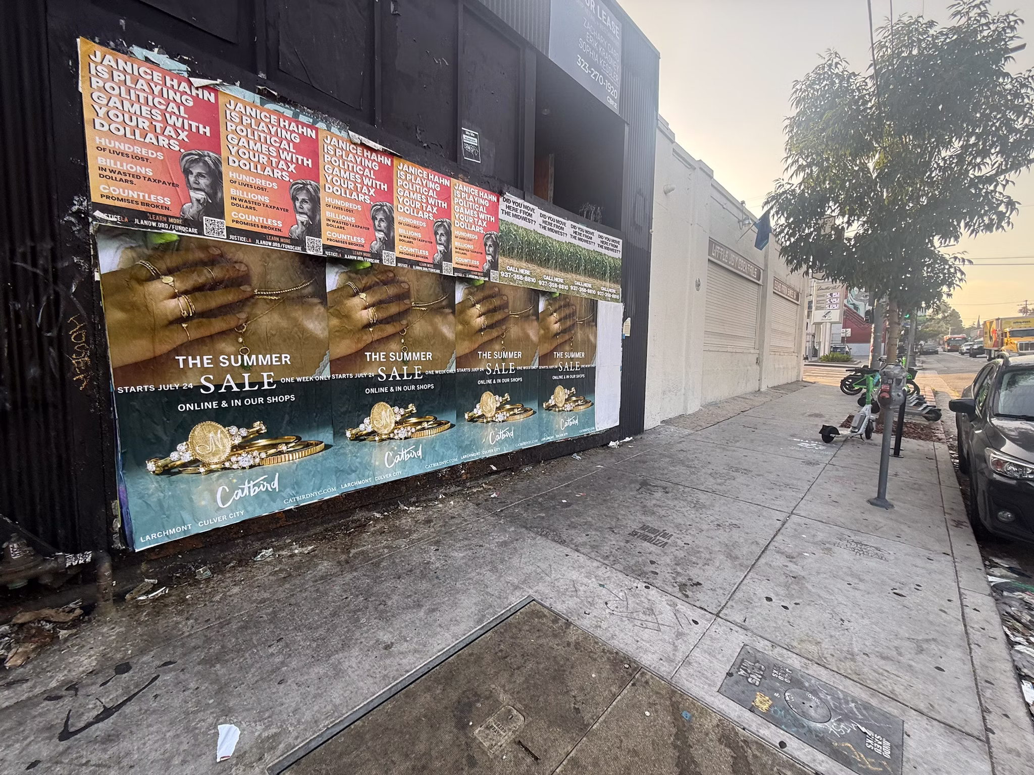 Catbird Summer Sale wild posting at 1498 Sunset Blvd — Location 1