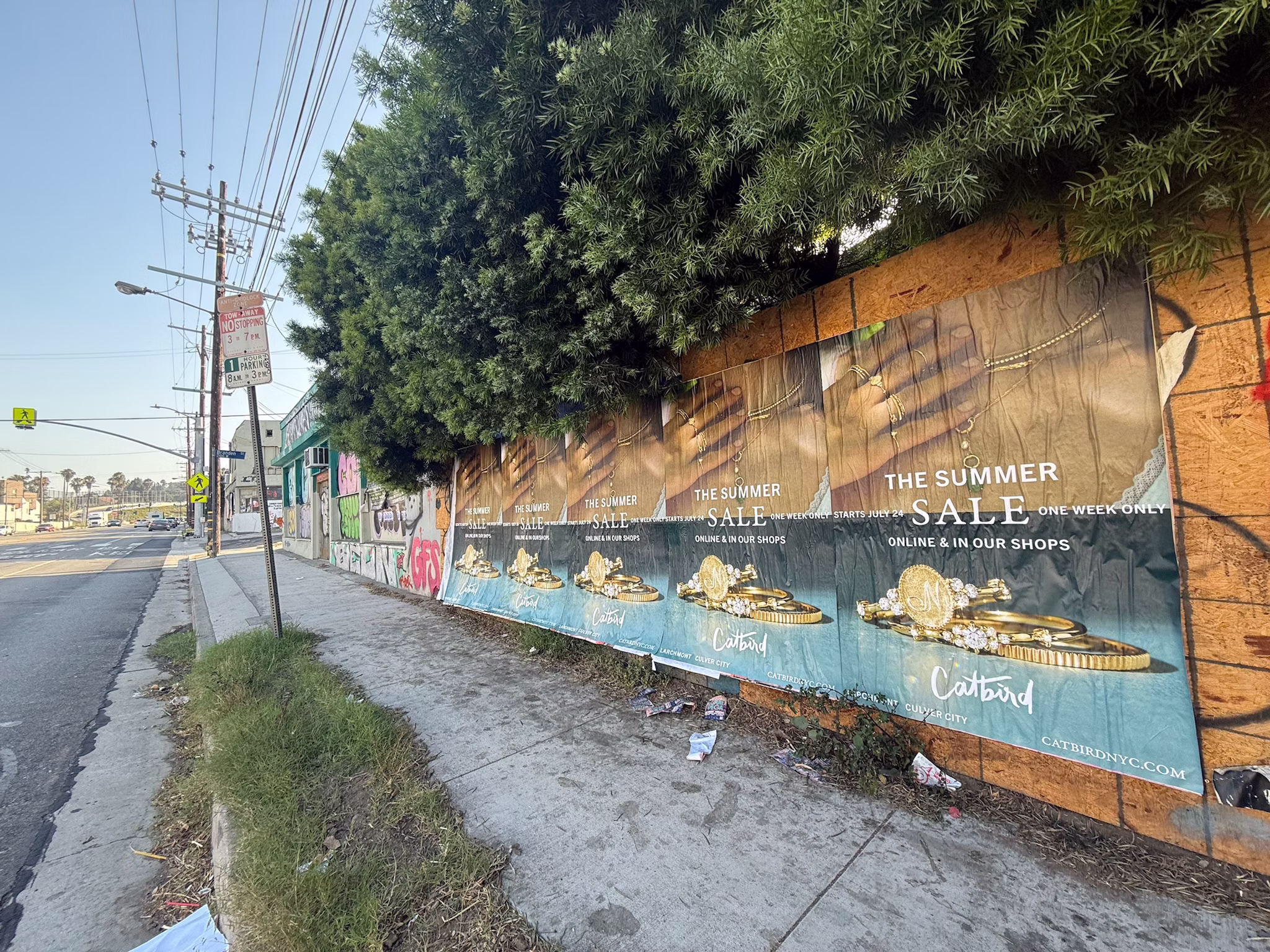 Catbird Summer Sale wild posting at 1764 Glendale Blvd