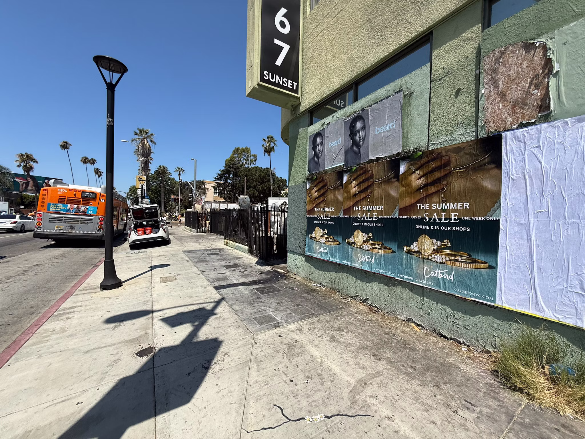 Catbird Summer Sale wild posting at 6750 Sunset Blvd — Location 2