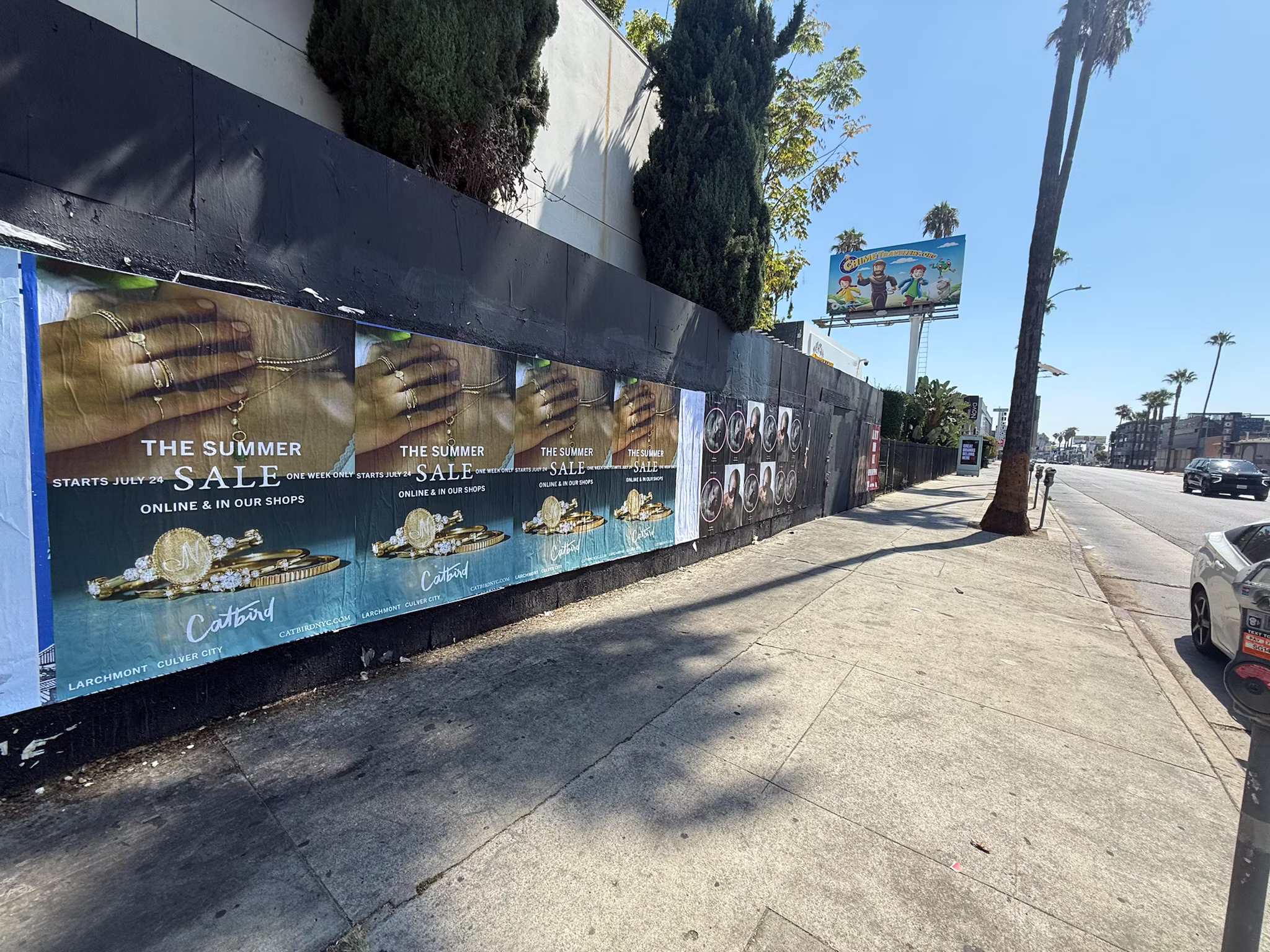 Catbird Summer Sale wild posting at 7201 Sunset Blvd