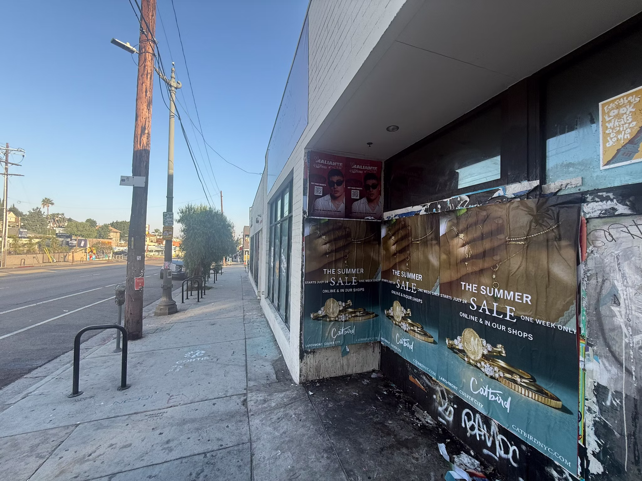 Catbird Summer Sale wild posting at 1485 Sunset Blvd — Location 2