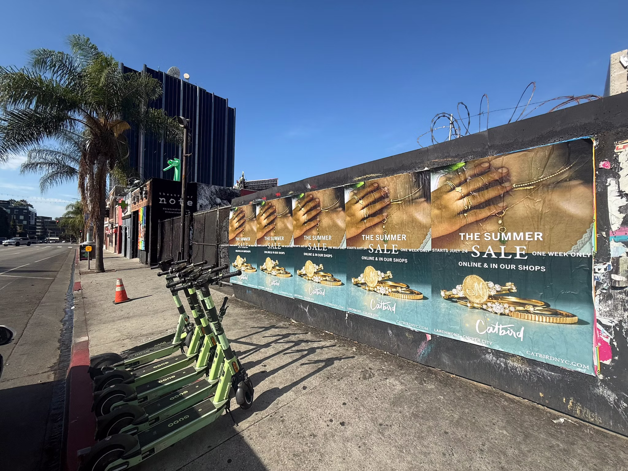 Catbird Summer Sale wild posting at 1520 N Cahuenga Blvd