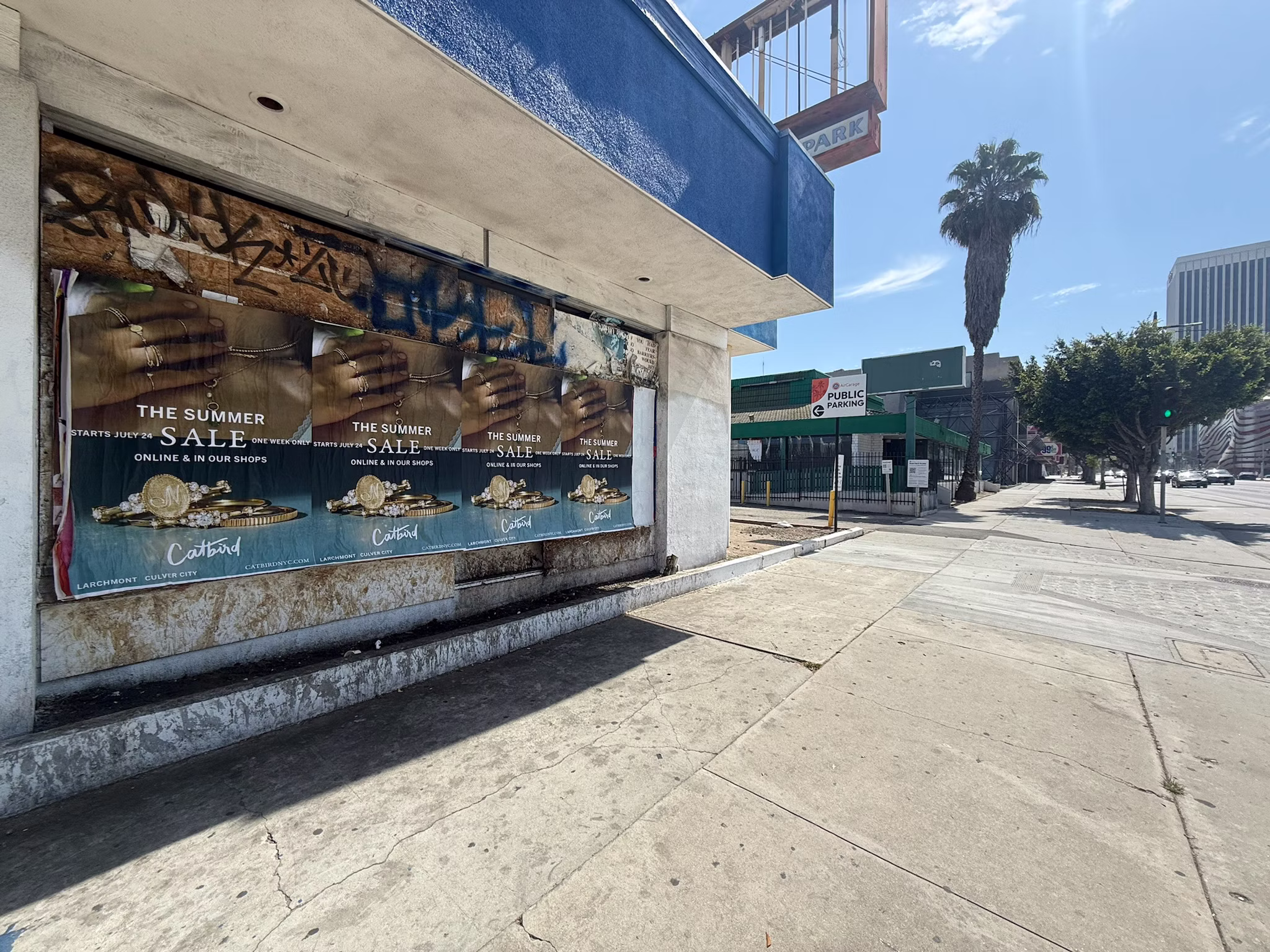 Catbird Summer Sale wild posting at 6221 Wilshire Blvd