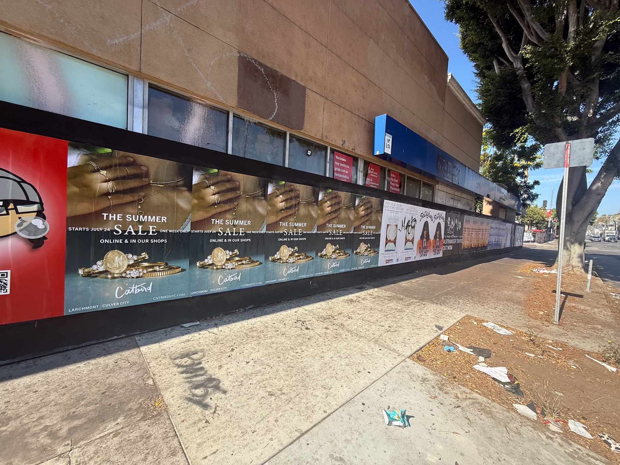 Catbird Summer Sale wild posting at 6726 Sunset Blvd