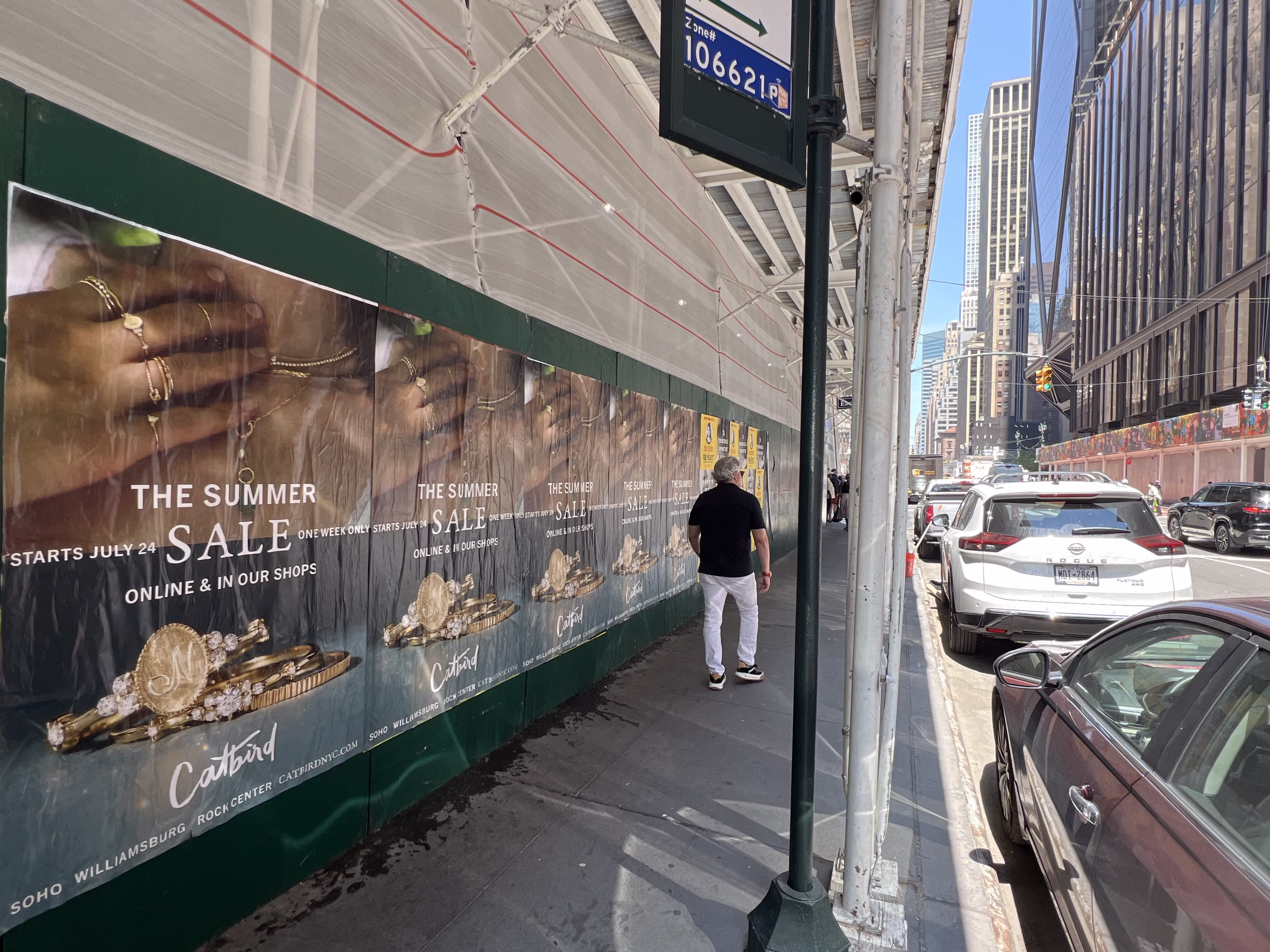Catbird Summer Sale wild posting at 45 E 45th St