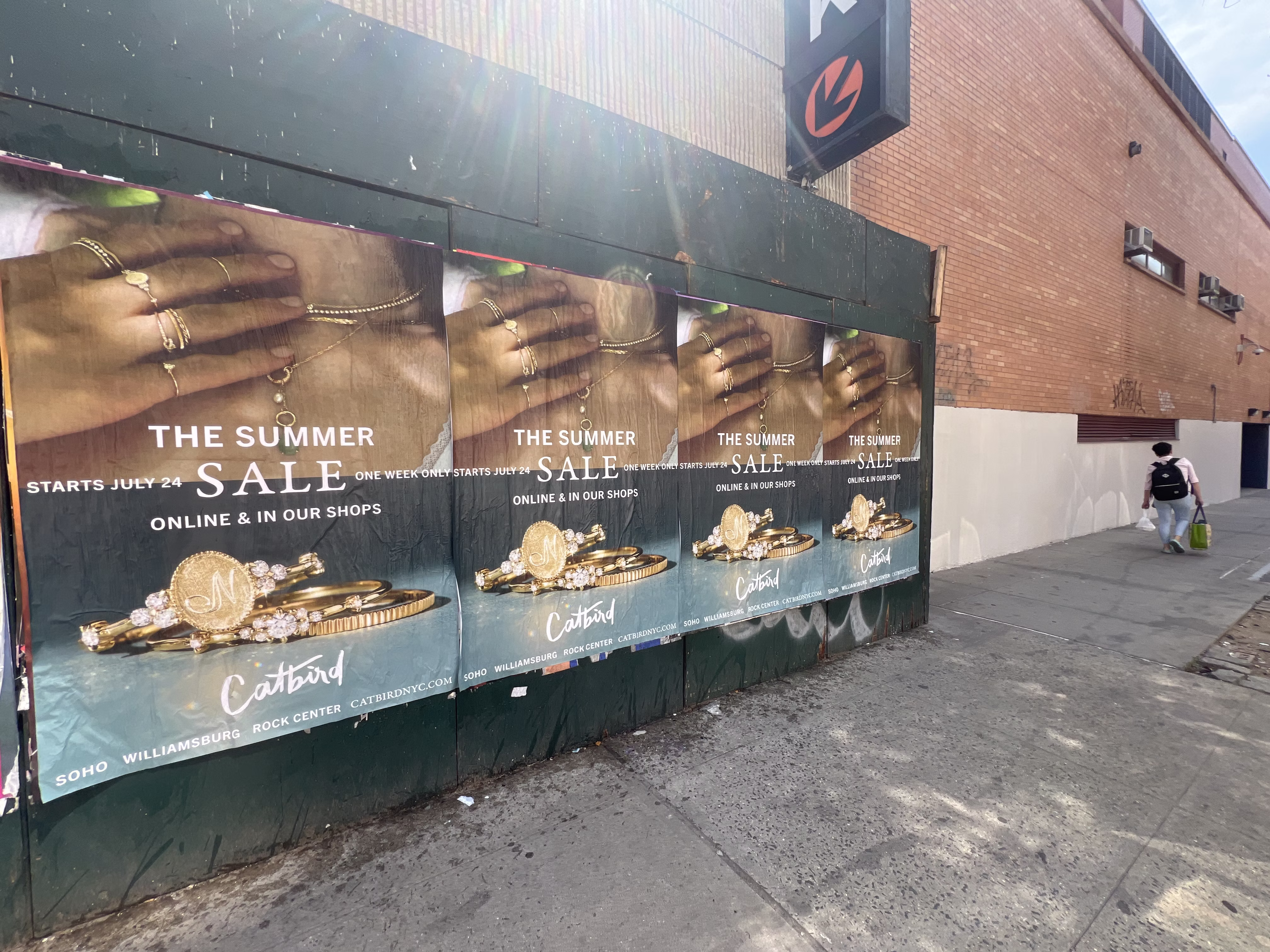 Catbird Summer Sale wild posting at 515 W 51st St