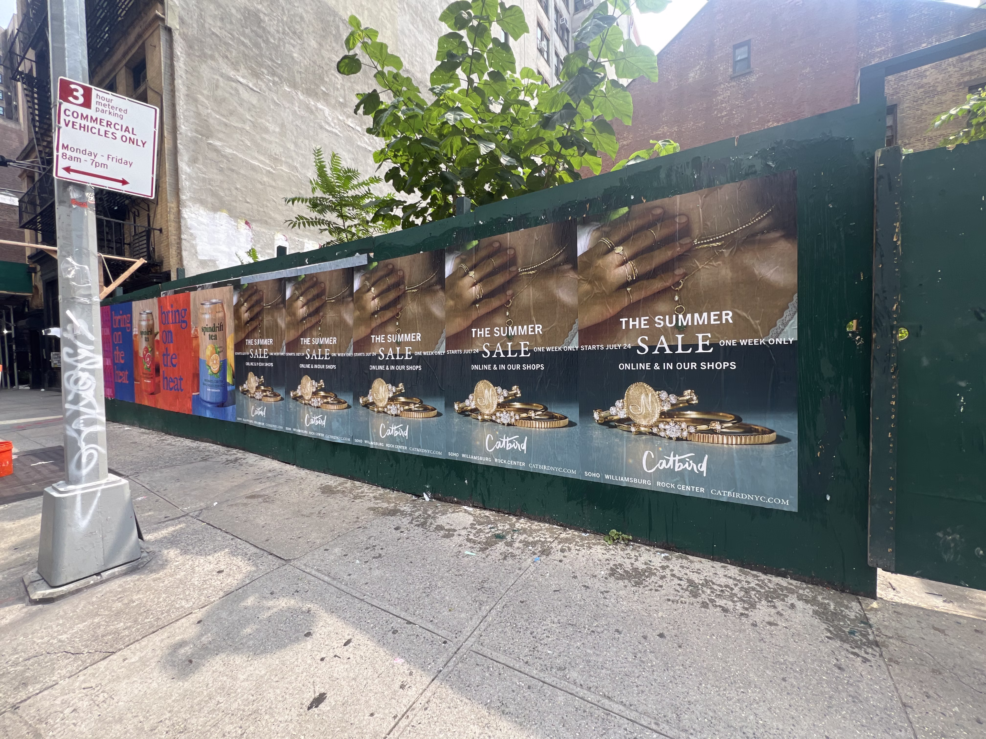 Catbird Summer Sale wild posting at 119 W 24th St