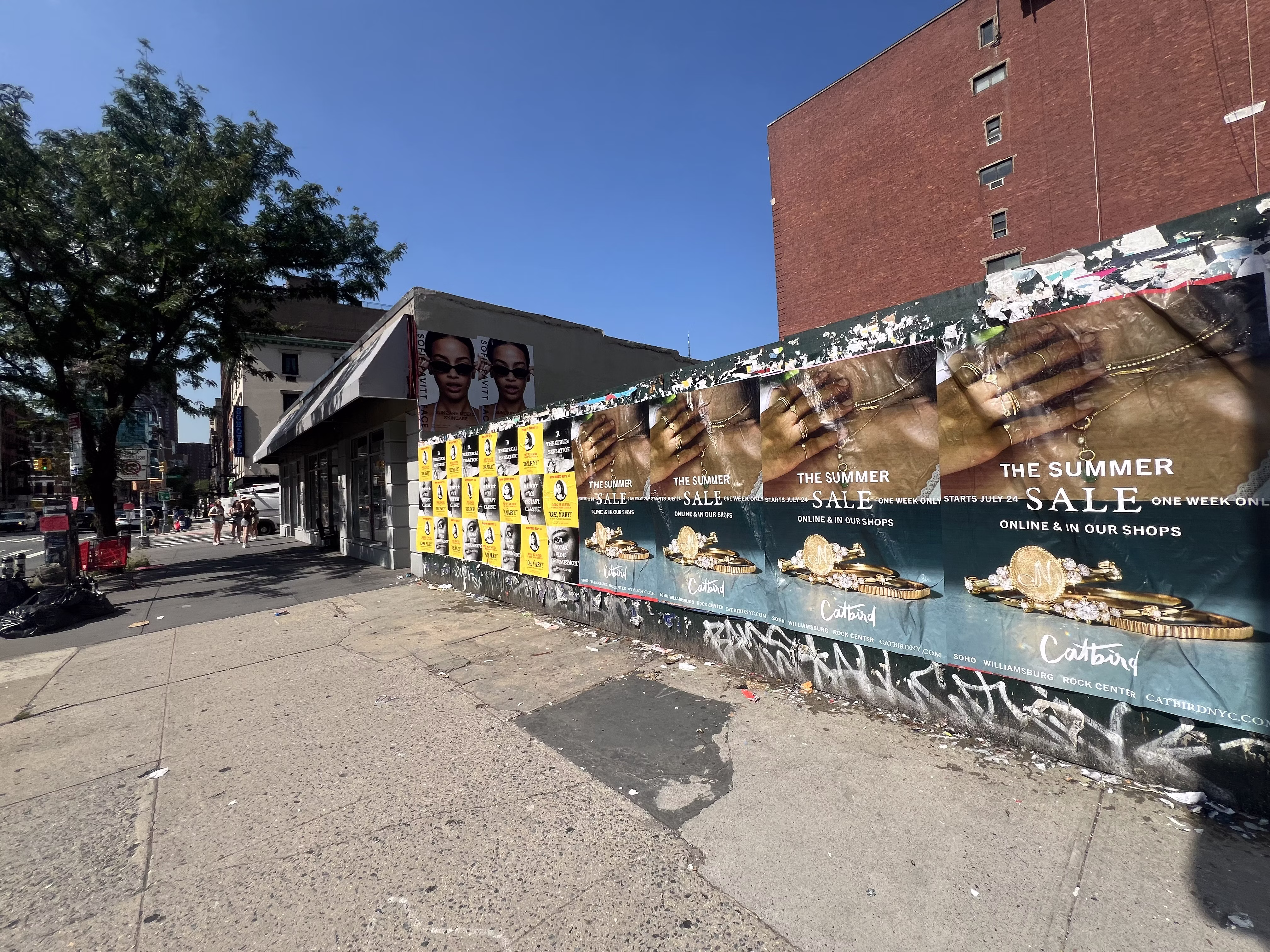 Catbird Summer Sale wild posting at 158A Bowery