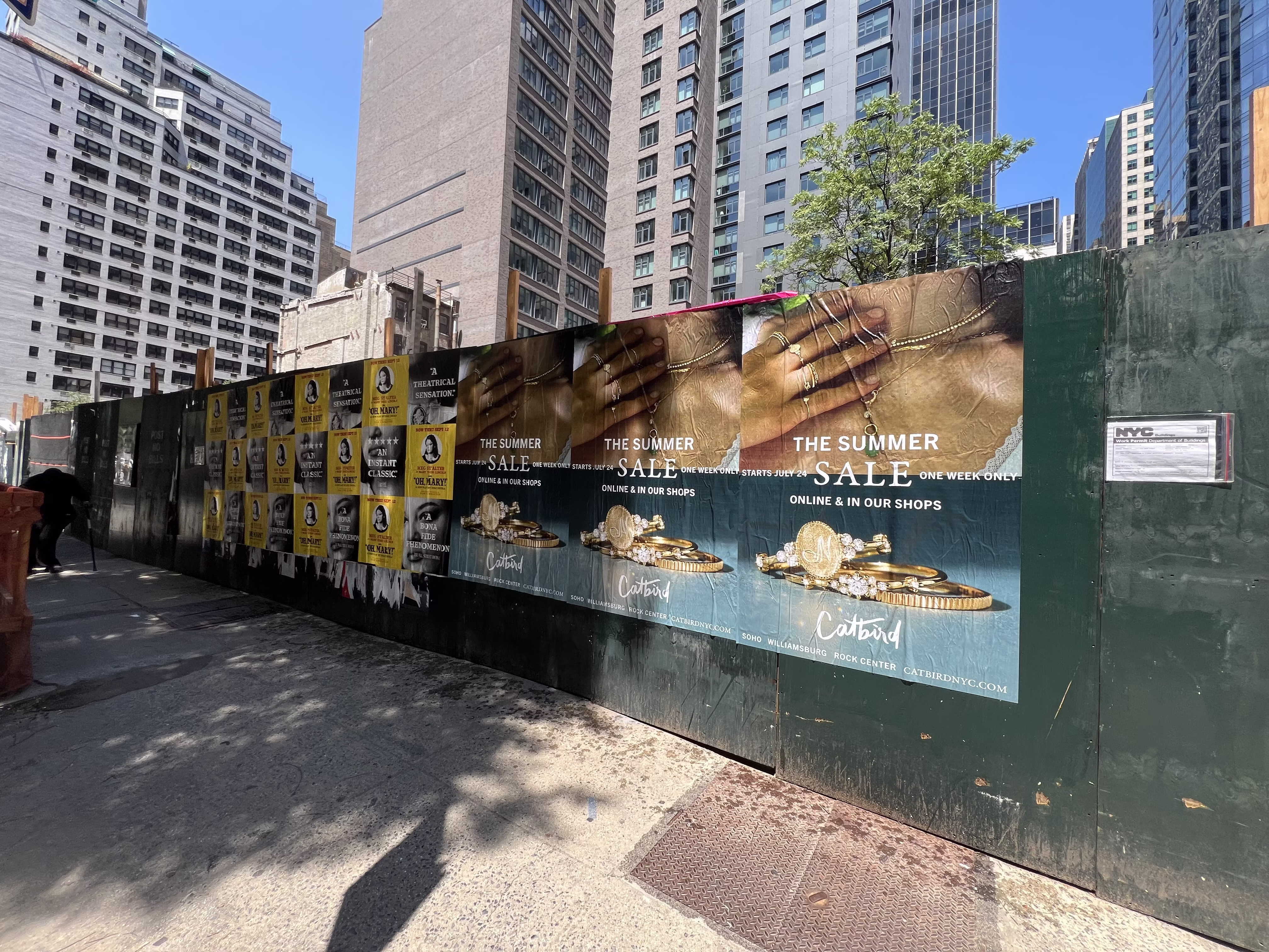 Catbird Summer Sale wild posting at 205–209 E 38th St
